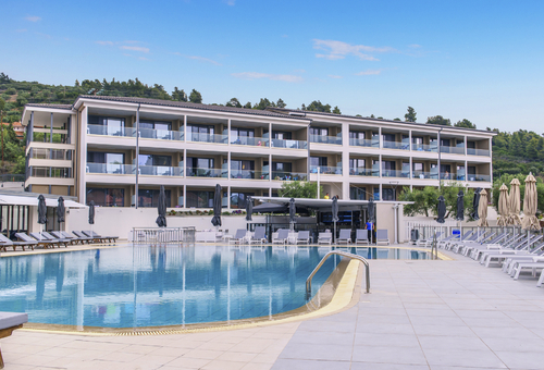 Außenansicht des Hotel Lagomandra Beach, Chalkidiki