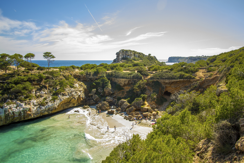Panorama Blick auf die Bucht von Cala S'Almunia