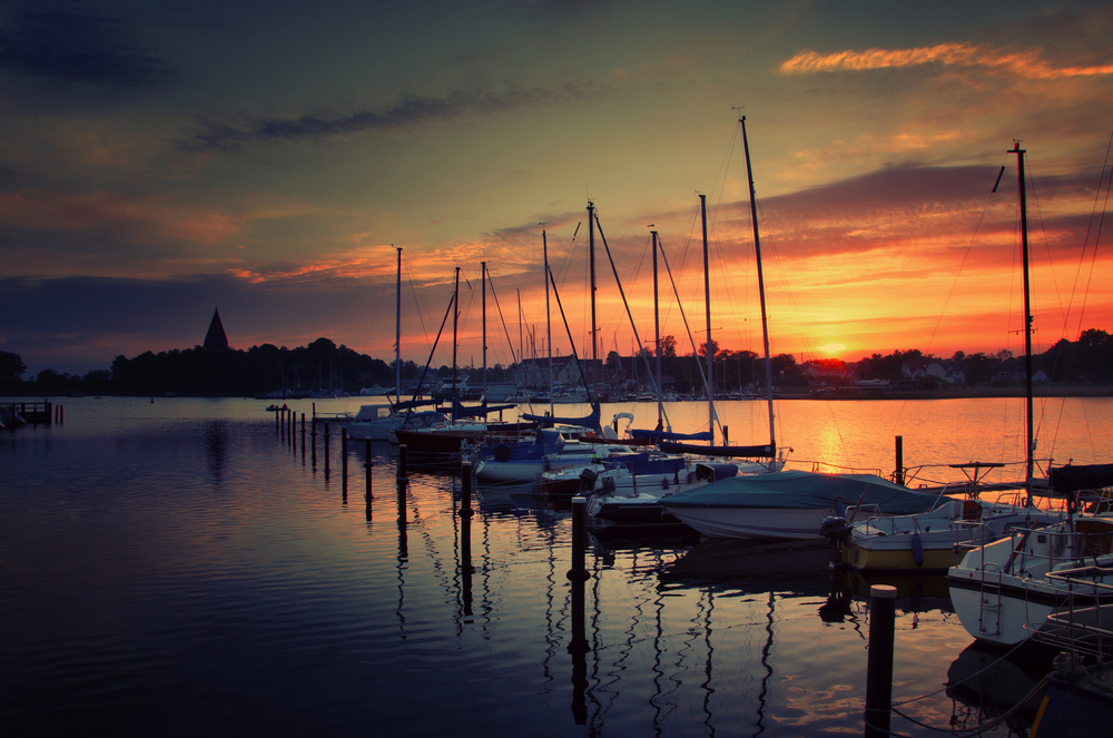 Hafen von Kirchdorf auf der Insel Poel, Deutschland