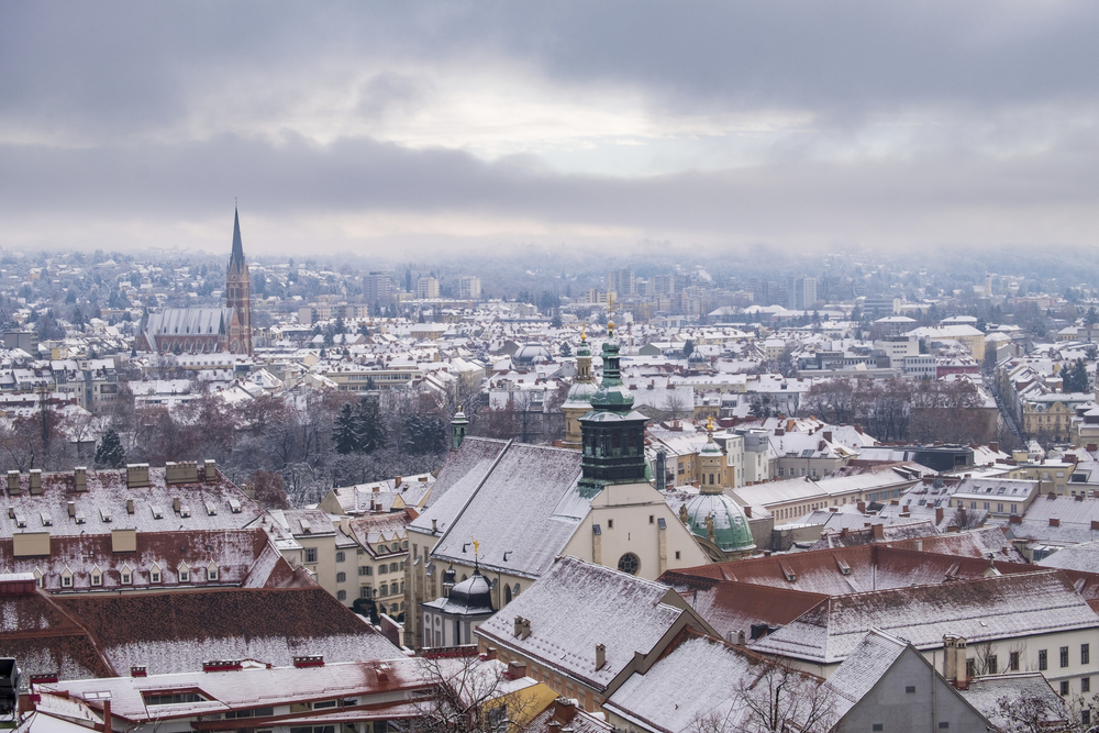 Aussicht vom Schlossberg in Graz