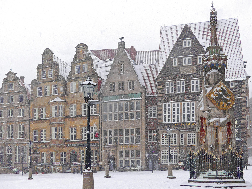 Bremer Marktplatz im Winter